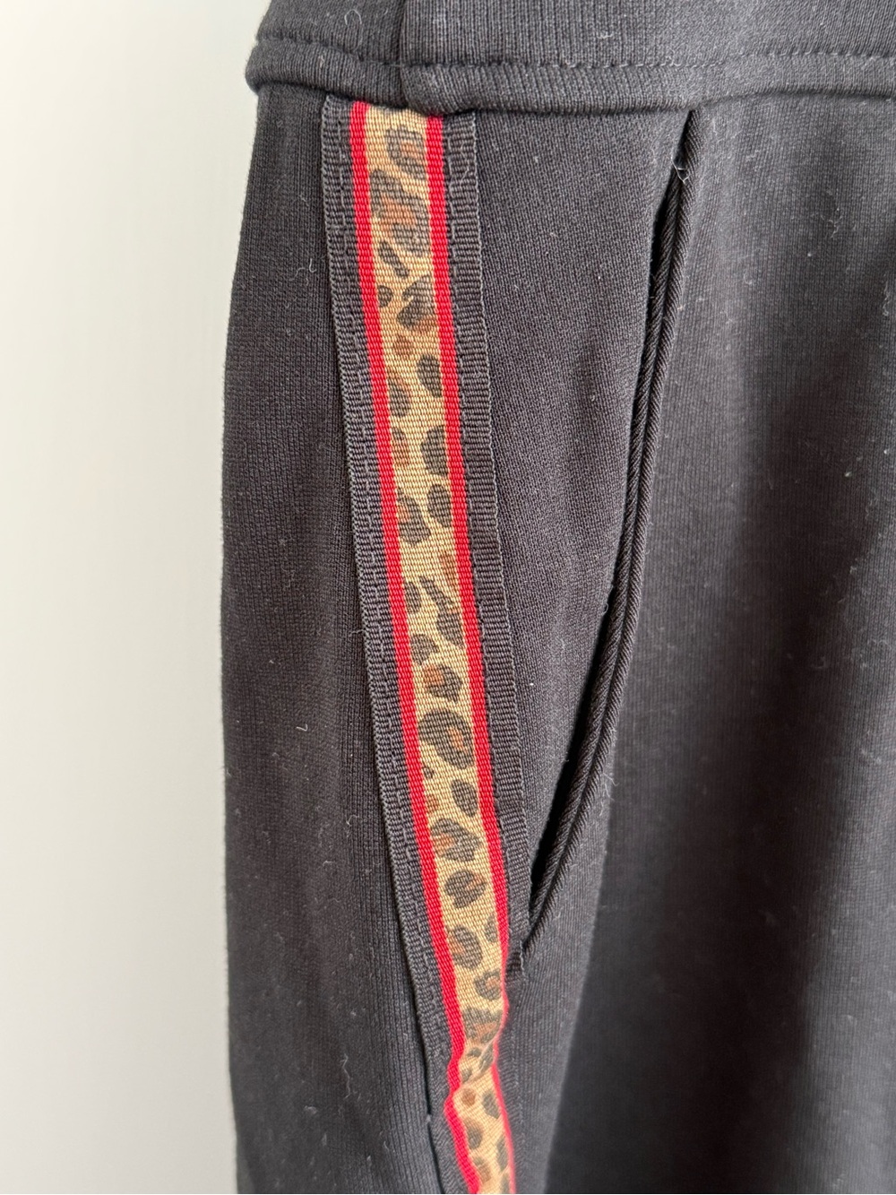 Women's Black Pull-On Joggers with Red Side Trim - Picture 2 of 2